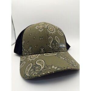 Under Armour Mens Paisley Bandana Trucker Hat Olive Green Black OSFM Sample NEW